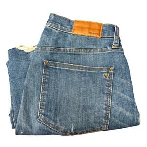 Madewell Jeans Cali Demi Boot Button Fly Distressed Blue Denim Womens 29 (32x24)